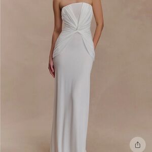 Meshki Strapless White Gown